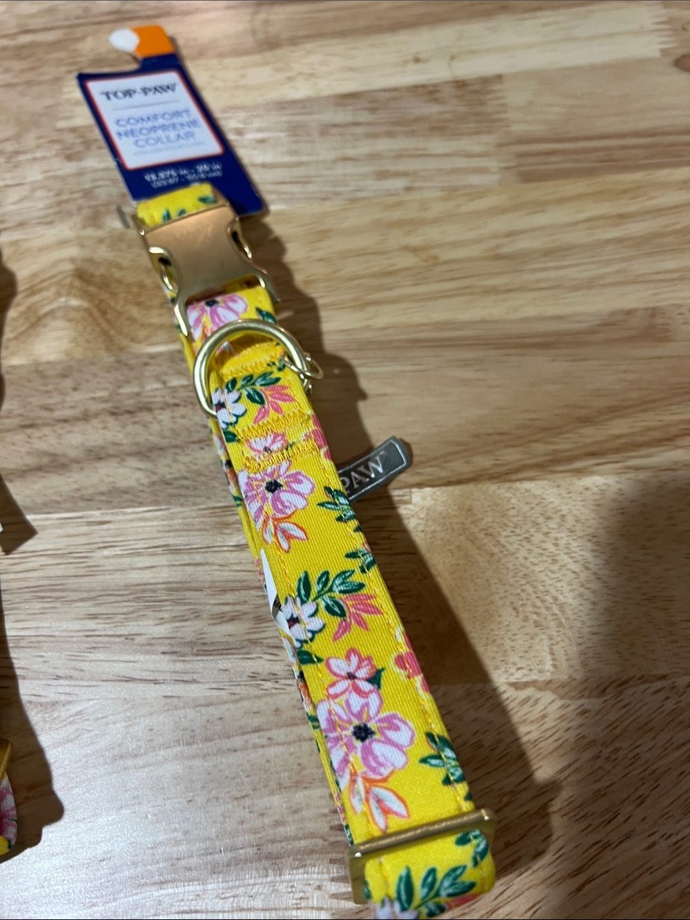 Top Paw Yellow Floral Comfort Neoprene Dog Collar - Yellow Floral medium